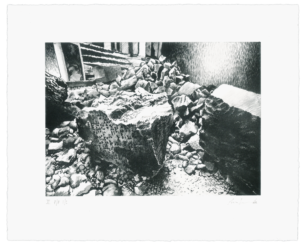 mosul museum charcoal drawing